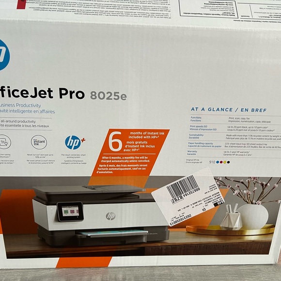OfficeJet Pro 8025e Wireless All-In-One Inkjet Printer with 4 months of Ink - Picture 2 of 2